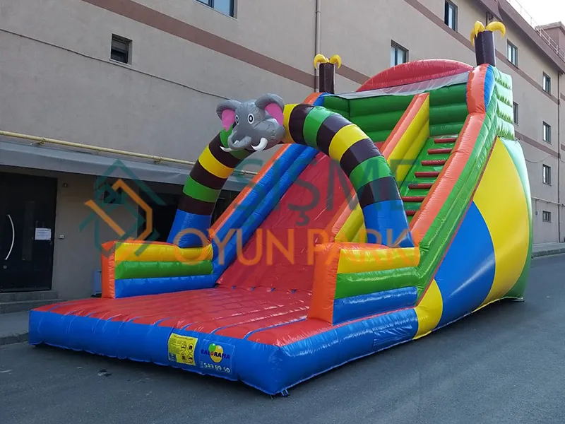 Renkli Fil Şişme Kaydırak